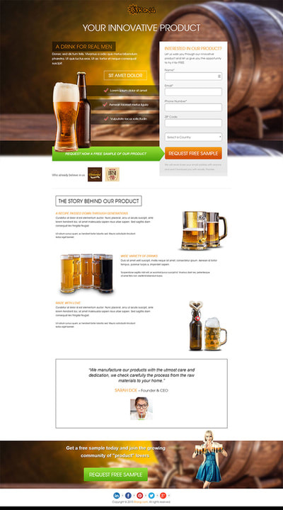 LANDING PAGE FOR CRAFT BEER BUSINESS
