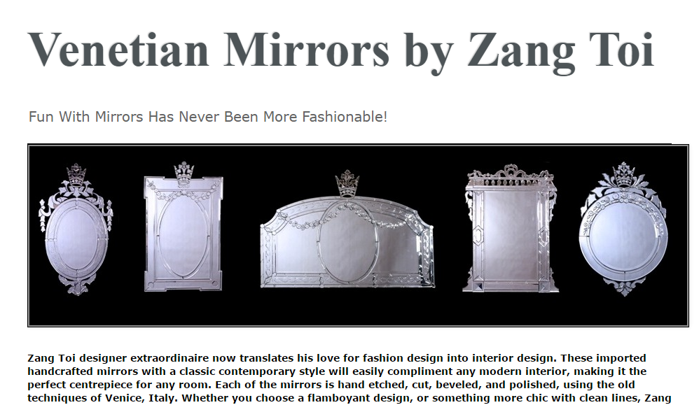 venetian mirrors by Zang Toi